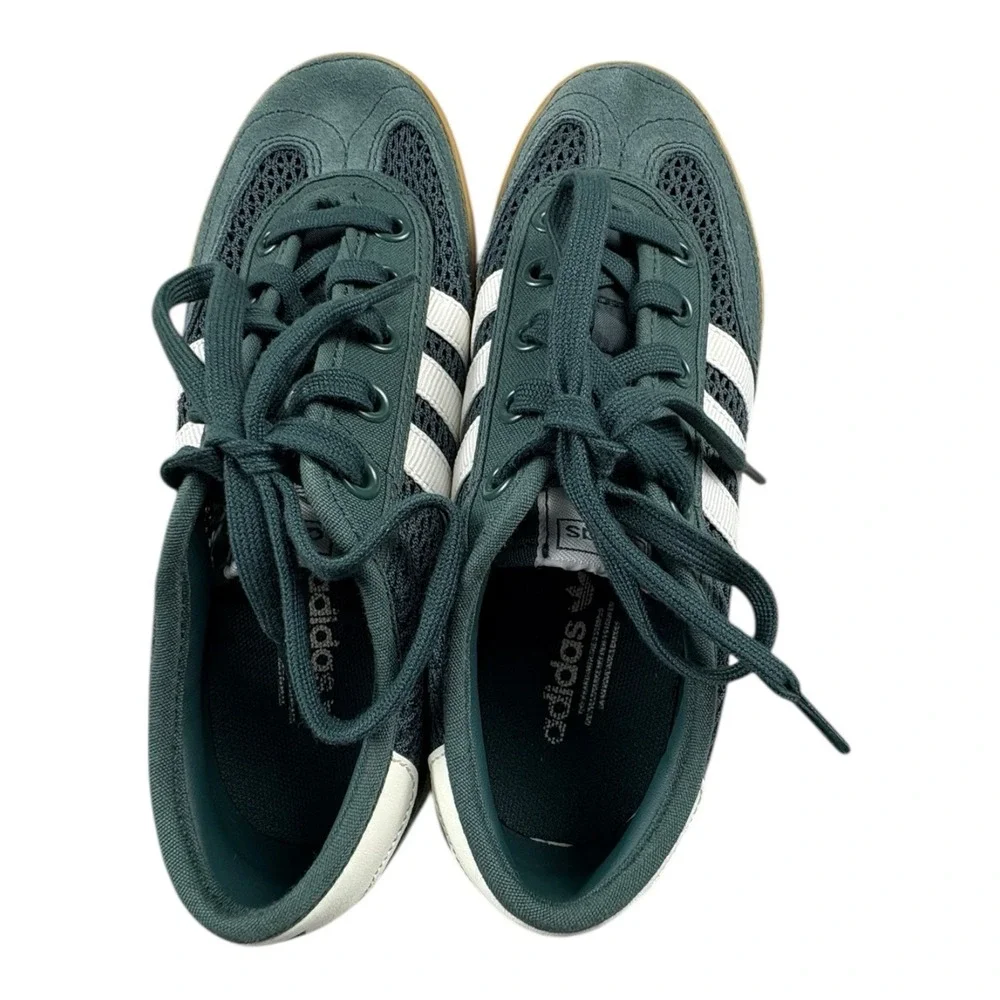Adidas VL Court Green Mesh Suede Sneakers Women's 6.5‎ Excellent Cond
